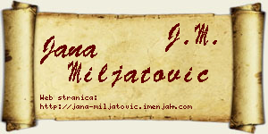 Jana Miljatović vizit kartica
